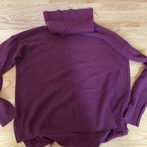 Madewell burgundy funnel neck sweater